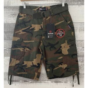 Akademiks Shorts Men's 30 Camouflage Cargo Belted Grunge Skater Y2K Street 90s